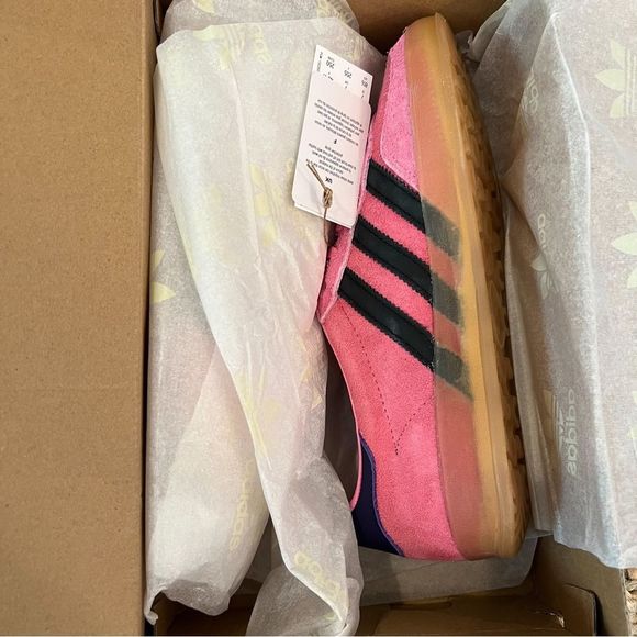 NWT Adidas Gazelle Indoor Sneakers Pink Bliss Gum Sole Women’s Size 5.5 - Picture 9 of 16